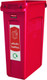 PC115PB - Narrow Plastic Bottles recycling sticker attached to the front of a red Slim Jim bin