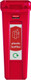 PC115PB - Narrow Plastic Bottles recycling sticker attached to the front of a red Slim Jim bin