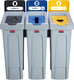 Rubbermaid Slim Jim 3-Stream Recycling Station Bundle - Landfill/Paper/Plastic - 2057607