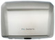 DP1000S - A brushed steel hand dryer that is rectangular in shape and features P+L branding on its frontage