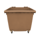 Brown Wheelie Bin - 1100 Litre - Front View Lid Open