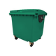 Moss Green Wheelie Bin - 1100 Litre - Offset View Left
