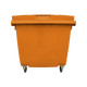 Orange Wheelie Bin - 1100 Litre - Front View