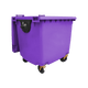Purple Wheelie Bin - 1100 Litre - Front View Right Offset Lid Open