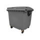 Grey Wheelie Bin - 1100 Litre - Offset View Left