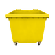 Yellow Wheelie Bin - 1100 Litre - Front View Lid Open