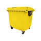 Yellow Wheelie Bin - 1100 Litre - Offset View Left