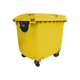Yellow Wheelie Bin - 1100 Litre - Offset View Right