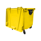 Yellow Wheelie Bin - 1100 Litre - Back View Lid Open