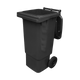 Black Wheelie Bin - 80 Litre Front Offset View Lid Open