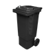 Black Wheelie Bin - 80 Litre - WB80BLA Offset Fiew Front