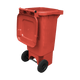 Red Wheelie Bin - 80 Litre Lid Open Back Offset View