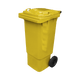 Yellow Wheelie Bin - 80 Litre - Offset View Front