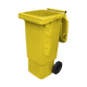 Yellow Wheelie Bin - 80 Litre - Offset View Front Lid Open