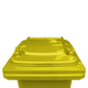 Yellow Wheelie Bin - 80 Litre Lid Closed Front