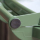 WB140GRN - Green Wheelie Bin - 140 Litre - Close-Up of Rear Handle and Hinge Pin