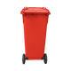 WB140RED - Red Wheelie Bin - 140 Ltr Back Closed View
