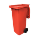 WB140RED - Red Wheelie Bin - 140 Ltr Open Offset View Left