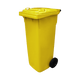 WB140YEL - Yellow Wheelie Bin - 140 Ltr Closed Offset View Left