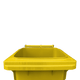 WB140YEL - Yellow Wheelie Bin - 140 Ltr Top Open View Front