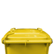 WB140YEL - Yellow Wheelie Bin - 140 Ltr Top Closed View Back