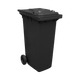 Black Wheelie Bin - 180 Litre - Lid Closed Offset View Right