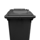 Black Wheelie Bin - 180 Litre - WB180BLA - Back View Lid Closed
