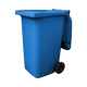 Blue Wheelie Bin - 240 Litre - Offset Front View Blue Wheelie Bin - 240 Litre - Offset Front View