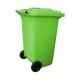 Lime Green Wheelie Bin - 240 Litre Lid Closed Offset View Back