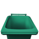 Moss Green Wheelie Bin - 240 Lid Open Front