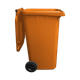 Orange Wheelie Bin - 240 Litre Lid Open Side View