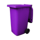 Purple Wheelie Bin - 240 Lid Open Offset Front