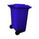 Sapphire Blue Wheelie Bin - 240 Litre Offset View Back
