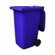 Sapphire Blue Wheelie Bin - 240 Litre Offset View Front