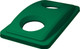 ESLIDROUNDGRN43 - Narrow green polypropylene lid with two small circular apertures for cans and bottles that is compatible with 60L and 87L Slim Jims