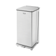 Rubbermaid Defender Square Pedal Bin with Plastic Liner - 49 Ltr - Stainless Steel - FGST24SSPL