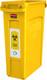 PC115MCW - Narrow Clinical Waste sticker attached to front of a yellow Slim Jim bin