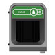 2154727 - Rubbermaid Configure Container with Glass Recycling Label - 57 Ltr - Green - Glass recycling made easy and aesthetically pleasing
