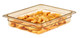 22HP150 - Amber coloured, plastic rectangular food pan that contains herb coated chips