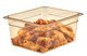 26HP150 - Cambro High Heat Gastronorm Food Pan with amber colouration containing breaded chicken