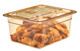 20HPLN150 - FlipLid with closed window on amber coloured 150mm deep gastronorm food pan containing southern fried chicken