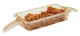 32HP2H150 - Amber coloured High Heat Food Pan with 2 Handles and filled with fried chicken