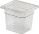 65CLRCW135 - A 1/6 sized Cambro Polycarbonate Colander Pan that is placed within a food pan