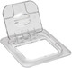 60CWL135 - Polycarbonate food pan cover that is 100% transparent and features small hinged window that is open