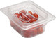 82CW135 - 1/8 sized, 100% transparent, Cambro Polycarbonate Gastronorm Pan with sliced tomatoes