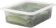 24PP190 - GN 1/2 polypropylene gastronorm food pan with seal cover and containing celery