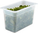 38PP190 - A one-third sized polypropylene gastronorm pan food pan containing spinach