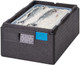 EPP160110 - GoBox containing a full sized gastronorm pan containing fish on ice and with blue label at front