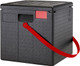 Cambro GoBox Top-Loading Pizza Box with Red Strap - 8 Pizzas - EPPZ35330RST110