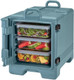 UPC300401 - Camcarrier with door open loaded with three 100mm deep food pans containing fruit and vegetables